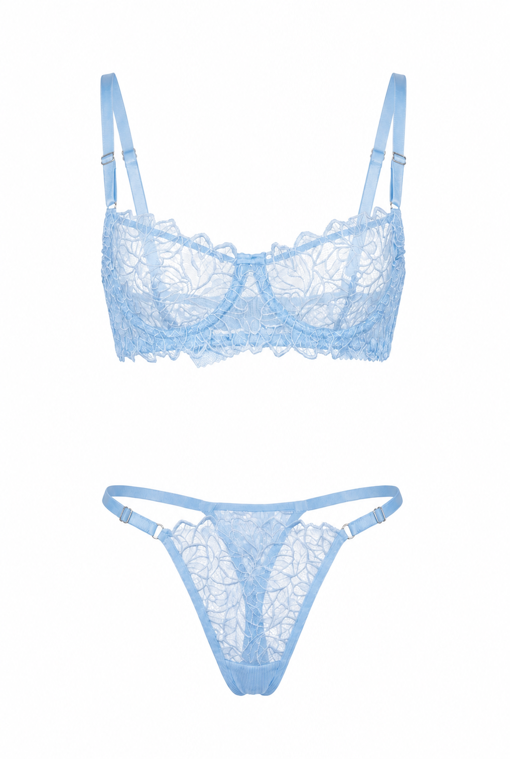 Baser Dessous-Set – Hellblau