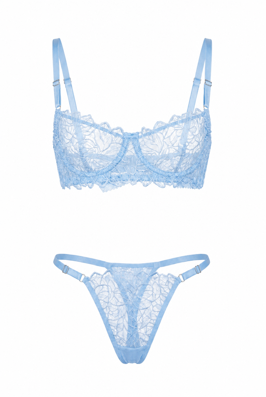 Baser Dessous-Set – Hellblau